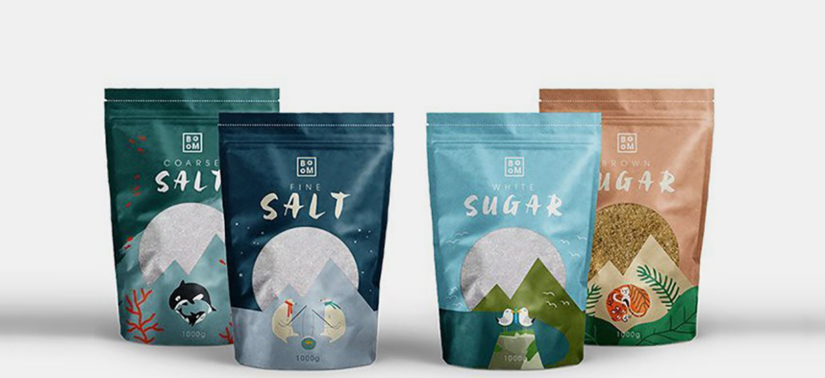 Sugar Salt Stand-Up Zipper Pouches Packing Solution