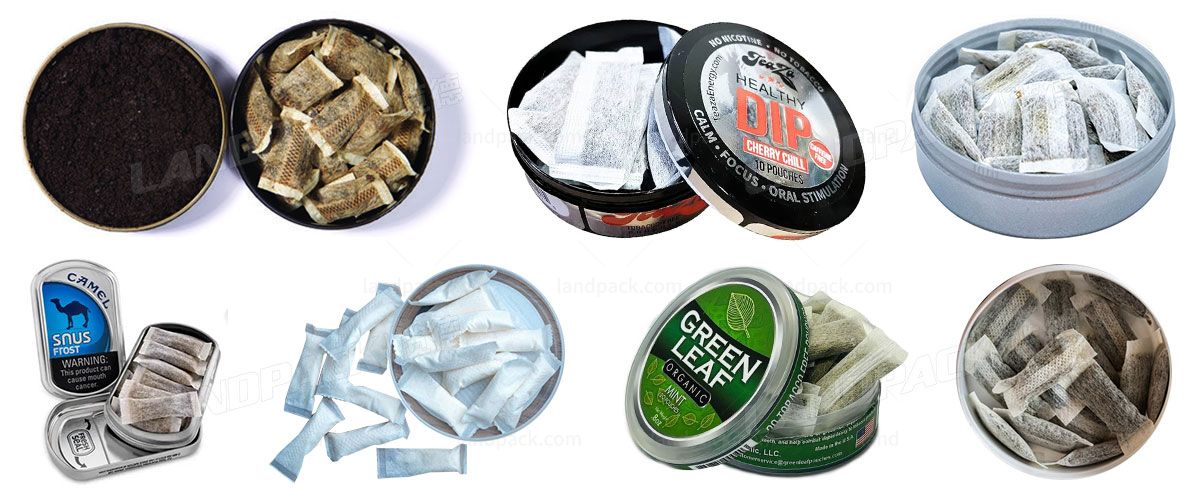 Automatic Filling 20pcs Snus In Can Sachet Making Counting Packing Machine