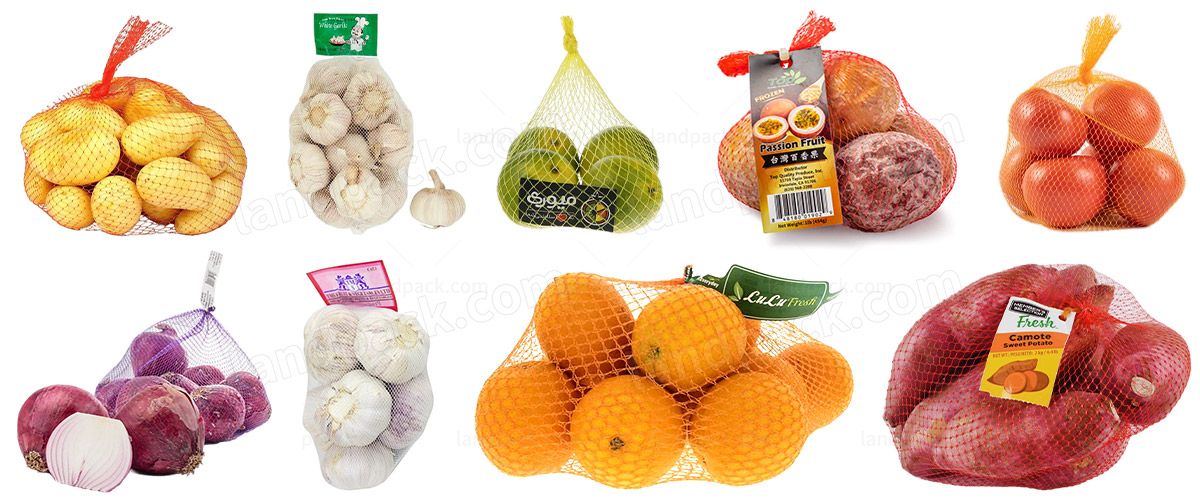 Automatic Orange Fruit Vegetable Net Bag Mesh Bag Weighing Packaging Labeling Machine